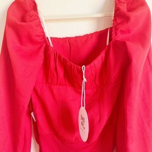 BRAND NEW red ruched square neck princess polly bodysuit❤️‍🔥🖤🌹👠